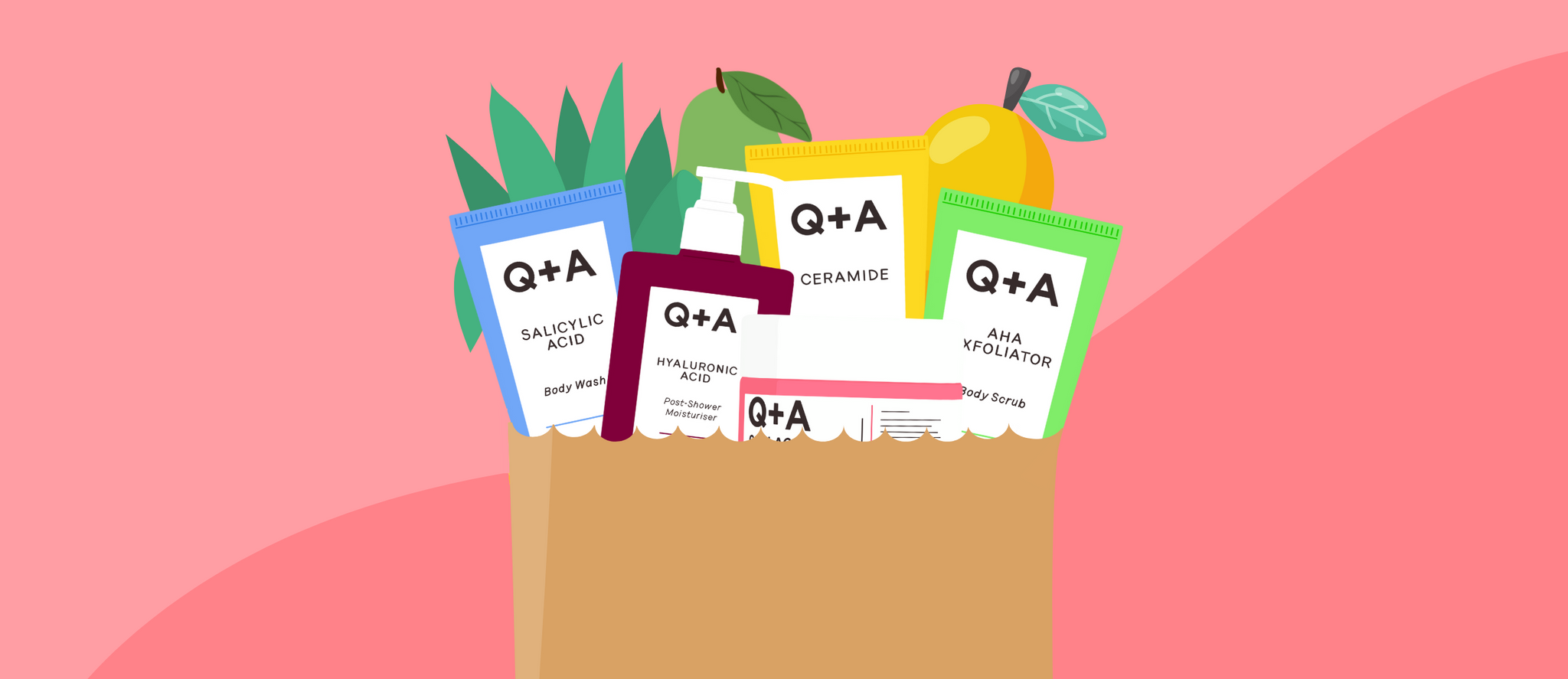 Q+A bodycare in grocery bag